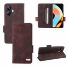 For Realme 10 Pro+ Magnetic Clasp Leather Phone Case(Brown) - 1