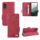 For Fujitsu Arrows N F-51C Magnetic Clasp Leather Phone Case(Red) - 1