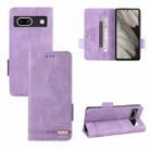 For Google Pixel 7a Magnetic Clasp Leather Phone Case(Purple) - 1