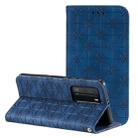 For Huawei P40 Pro Lucky Flowers Embossing Pattern Magnetic Horizontal Flip Leather Case with Holder & Card Slots(Dark Blue) - 1