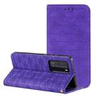 For Huawei P40 Pro Lucky Flowers Embossing Pattern Magnetic Horizontal Flip Leather Case with Holder & Card Slots(Purple) - 1