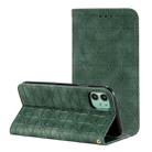 For iPhone 11 Pro Max Lucky Flowers Embossing Pattern Magnetic Horizontal Flip Leather Case with Holder & Card Slots(Dark Green) - 1