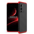 For vivo V25 Pro GKK Three Stage Splicing Full Coverage PC Phone Case(Black Red) - 1