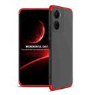For vivo Y16 GKK Three Stage Splicing Full Coverage PC Phone Case(Black Red) - 1