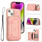 For iPhone 14 Dream Magnetic Back Cover Card Wallet Phone Case(Pink) - 1