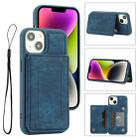 For iPhone 14 Dream Magnetic Back Cover Card Wallet Phone Case(Blue) - 1