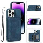 For iPhone 14 Pro Dream Magnetic Back Cover Card Wallet Phone Case(Blue) - 1