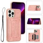 For iPhone 13 Pro Dream Magnetic Back Cover Card Wallet Phone Case(Pink) - 1