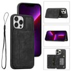 For iPhone 13 Pro Dream Magnetic Back Cover Card Wallet Phone Case(Black) - 1