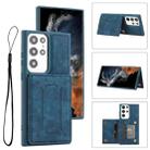 For Samsung Galaxy S22 Ultra 5G Dream Magnetic Back Cover Card Wallet Phone Case(Blue) - 1