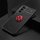 For Samsung Galaxy A34 5G Metal Ring Holder TPU Phone Case(Black+Red) - 1