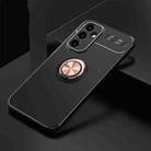 For Samsung Galaxy A34 5G Metal Ring Holder TPU Phone Case(Black+Rose Gold) - 1