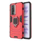 For Xiaomi Redmi K60 Magnetic Ring Holder PC + TPU Phone Case(Red) - 1