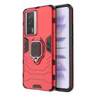 For Xiaomi Redmi K60 Pro Magnetic Ring Holder PC + TPU Phone Case(Red) - 1