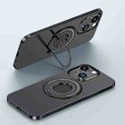 For iPhone 14 Matte Magsafe Magnetic Phone Case with Trolley Holder(Black) - 1