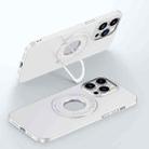 For iPhone 14 Pro Matte Magsafe Magnetic Phone Case with Trolley Holder(White) - 1