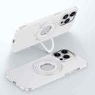 For iPhone 14 Pro Max Matte Magsafe Magnetic Phone Case with Trolley Holder(White) - 1