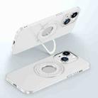 For iPhone 14 Plus Matte Magsafe Magnetic Phone Case with Trolley Holder(White) - 1