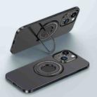 For iPhone 14 Plus Matte Magsafe Magnetic Phone Case with Trolley Holder(Black) - 1