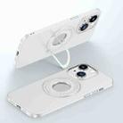For iPhone 13 Matte Magsafe Magnetic Phone Case with Trolley Holder(White) - 1