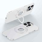 For iPhone 13 Pro Matte Magsafe Magnetic Phone Case with Trolley Holder(White) - 1