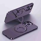 For iPhone 13 Pro Matte Magsafe Magnetic Phone Case with Trolley Holder(Night Purple) - 1