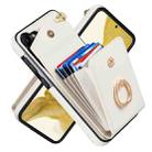 For Samsung Galaxy S23 5G Ring Holder RFID Card Slot Phone Case(Beige) - 1