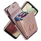 For Samsung Galaxy A12 Ring Holder RFID Card Slot Phone Case(Rose Gold) - 1