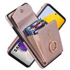 For Samsung Galaxy A52 5G Ring Holder RFID Card Slot Phone Case(Rose Gold) - 1