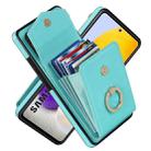 For Samsung Galaxy A52 5G Ring Holder RFID Card Slot Phone Case(Mint Green) - 1