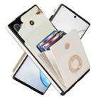 For Samsung Galaxy Note10 Ring Holder RFID Card Slot Phone Case(Beige) - 1