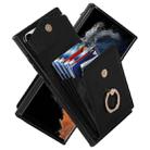 For Samsung Galaxy S23 Ultra 5G Ring Holder RFID Card Slot Phone Case(Black) - 1