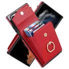 For Samsung Galaxy S23 Ultra 5G Ring Holder RFID Card Slot Phone Case(Red) - 1