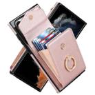 For Samsung Galaxy S23 Ultra 5G Ring Holder RFID Card Slot Phone Case(Rose Gold) - 1