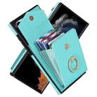 For Samsung Galaxy S23 Ultra 5G Ring Holder RFID Card Slot Phone Case(Mint Green) - 1