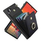 For Samsung Galaxy S24 Ultra 5G Ring Holder RFID Card Slot Phone Case(Black) - 1