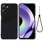 For Realme 10 4G Color Liquid Silicone Phone Case(Black) - 1