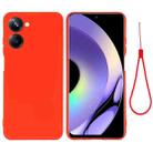 For Realme 10 4G Color Liquid Silicone Phone Case(Red) - 1