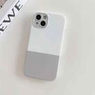 For iPhone 14 Pro Max 3 in 1 Liquid Silicone Phone Case(White + Silver) - 1