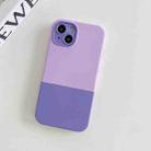 For iPhone 12 3 in 1 Liquid Silicone Phone Case(Light Purple) - 1