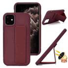 For iPhone 14 Pro Max Skin Feel Wrist Holder Phone Case(Wine Red) - 1