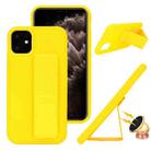 For iPhone 14 Pro Max Skin Feel Wrist Holder Phone Case(Yellow) - 1