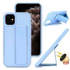 For iPhone 14 Pro Max Skin Feel Wrist Holder Phone Case(Light Blue) - 1