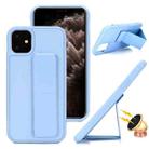 For iPhone 12 Pro Max Skin Feel Wrist Holder Phone Case(Light Blue) - 1