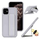 For iPhone 11 Skin Feel Wrist Holder Phone Case(Grey) - 1
