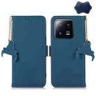For Xiaomi 13 Genuine Leather Magnetic RFID Leather Phone Case(Blue) - 1