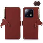 For Xiaomi 13 Pro Genuine Leather Magnetic RFID Leather Phone Case(Coffee) - 1