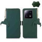 For Xiaomi 13 Pro Genuine Leather Magnetic RFID Leather Phone Case(Green) - 1