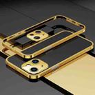 For iPhone 14 Electroplated Glossy Stainless Steel Phone Case(Gold) - 1