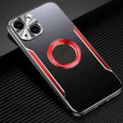 For iPhone 14 Aluminum Alloy + TPU Phone Case(Black Red) - 1